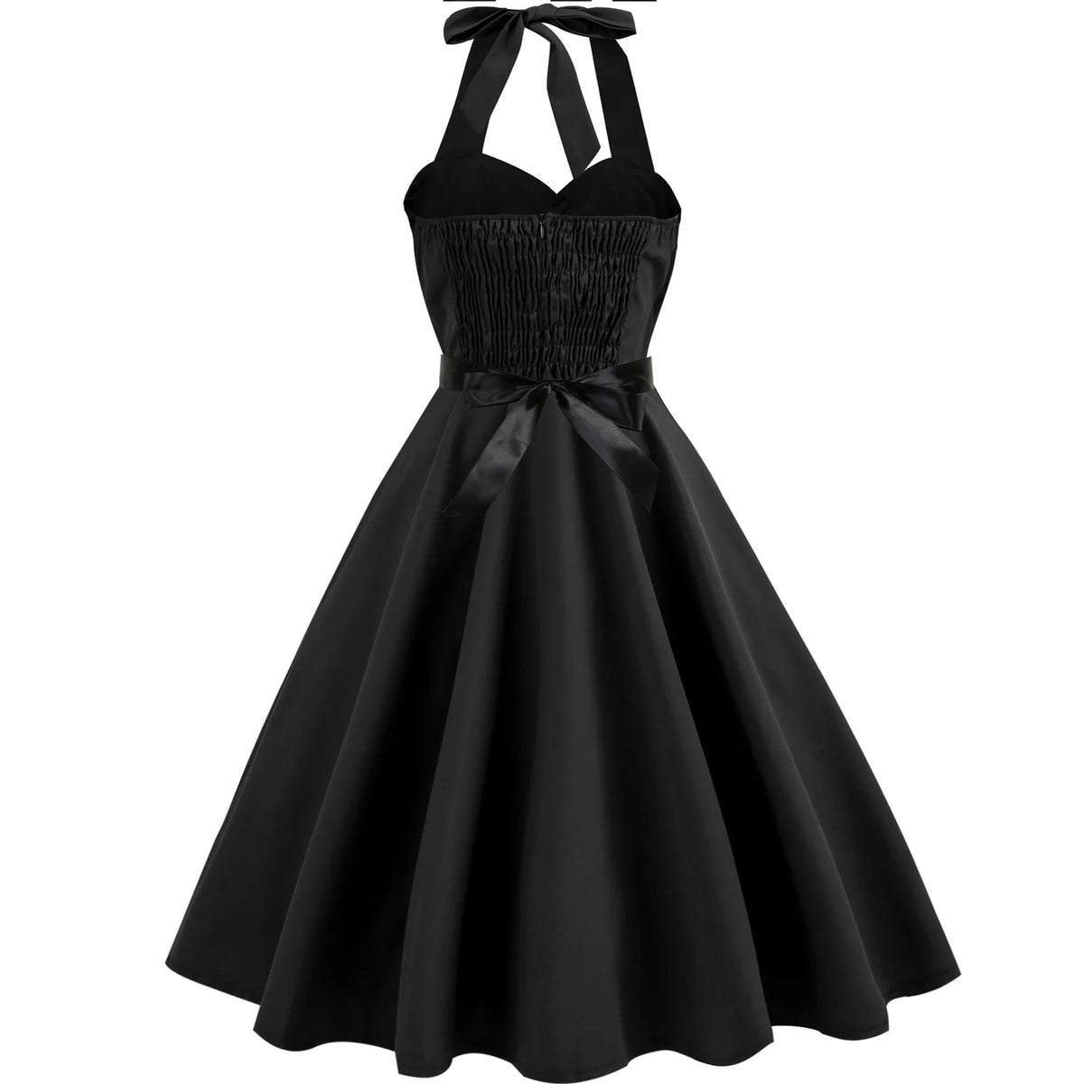 Vestido Vintage Halter con Vuelo — Estilo Pin Up