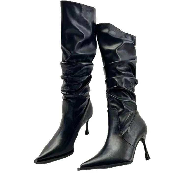 Botas Altas de Mujer con Tacón Fino y Punta Afilada — Estilo Elegante
