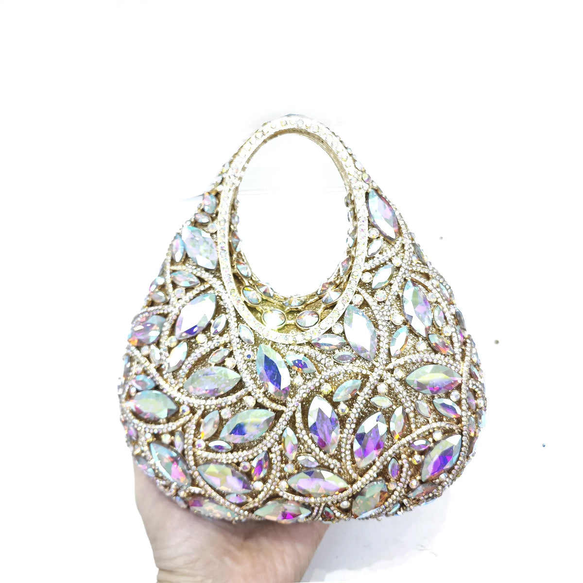 Clutch Rojo con Diamantes – Bolso de Fiesta Brillante