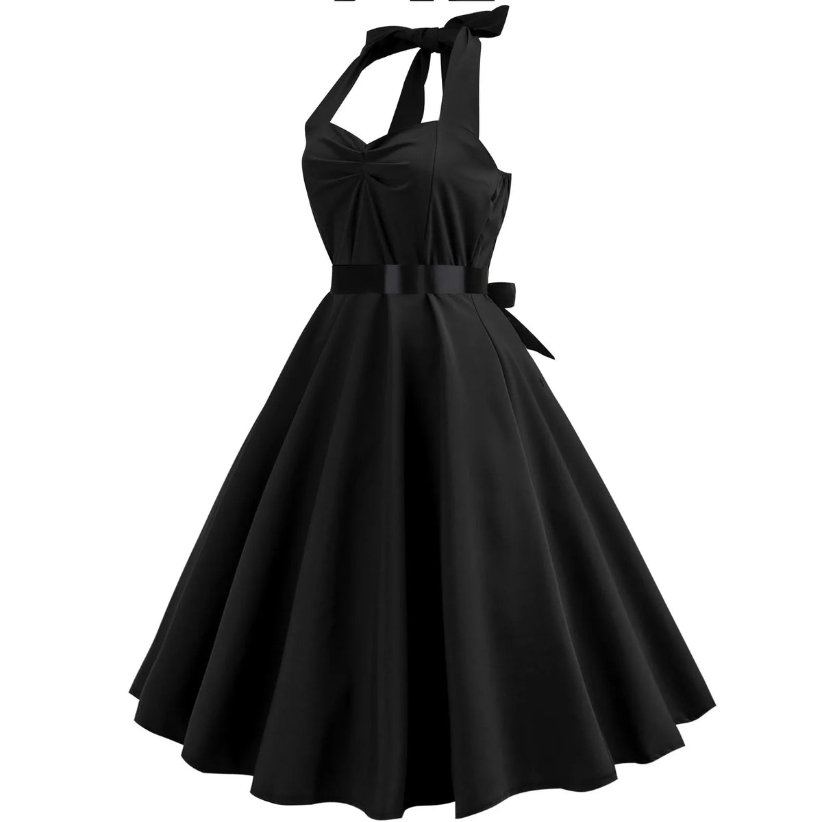 Vestido Vintage Halter con Vuelo — Estilo Pin Up
