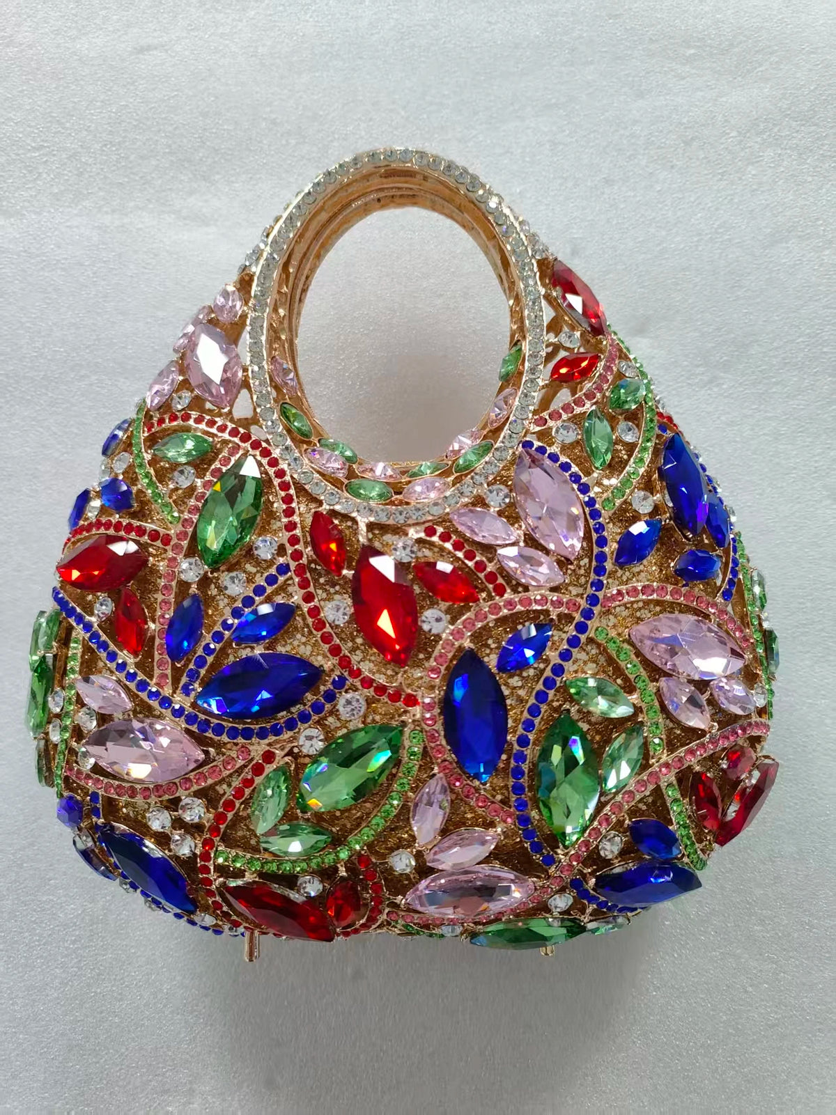 Clutch Rojo con Diamantes – Bolso de Fiesta Brillante