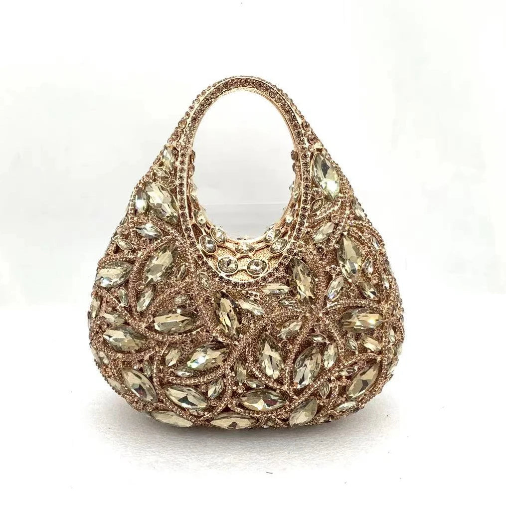 Clutch Rojo con Diamantes – Bolso de Fiesta Brillante