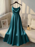 Vestido Slip Satinado con Tirantes de Perlas