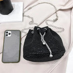 Bolso Cubo Drawstring con Rhinestones – Crossbody Multicolor
