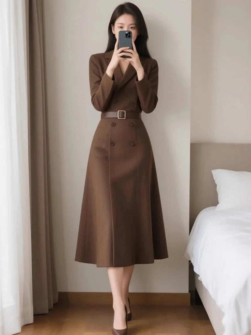 Vestido Profesional de Oficina — Moda Elegante Primavera-Otoño J055
