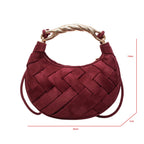 Bolso Media Luna Vino Tinto – Clutch Tejido Saddle