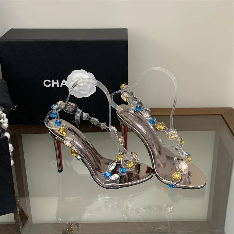 Sandalia de Lujo con Diamantes – Tacón Alto