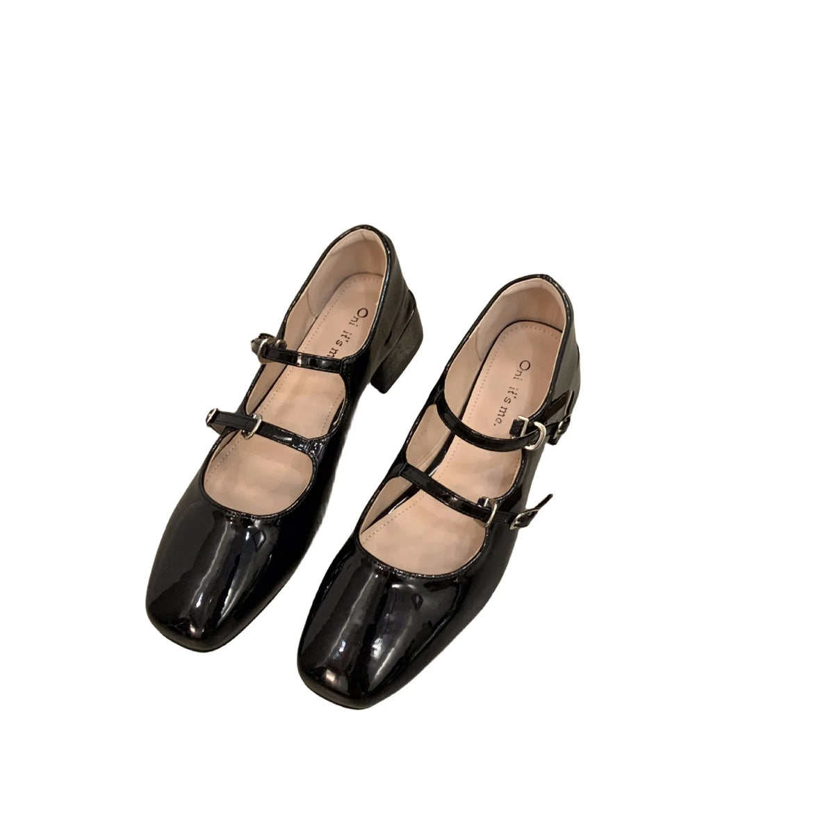 Zapato Mary Jane Retro con Tacón Cuadrado Medio – Charol Casual Chic