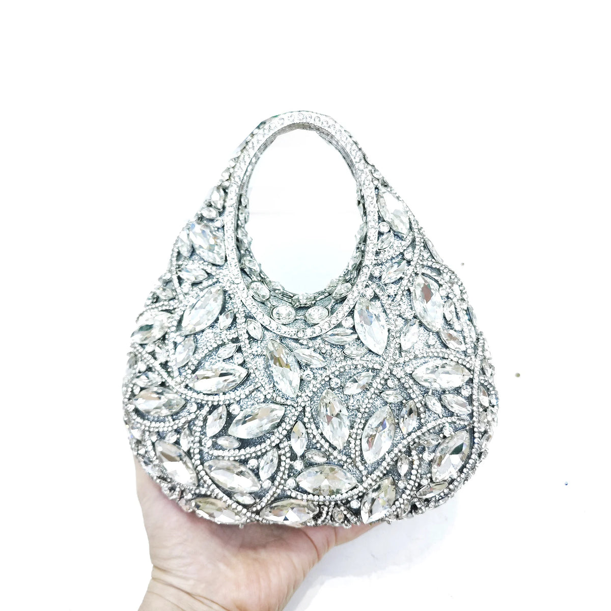 Clutch Rojo con Diamantes – Bolso de Fiesta Brillante