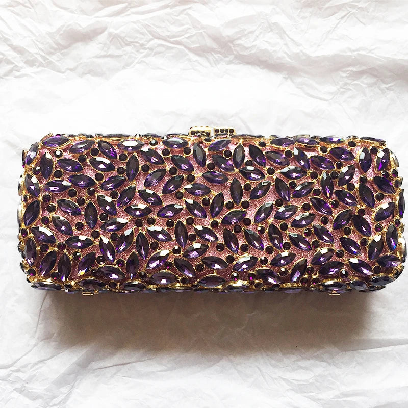 Clutch Metálico con Cristales – Bolso de Gala Multicolor