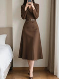 Vestido Profesional de Oficina — Moda Elegante Primavera-Otoño J055