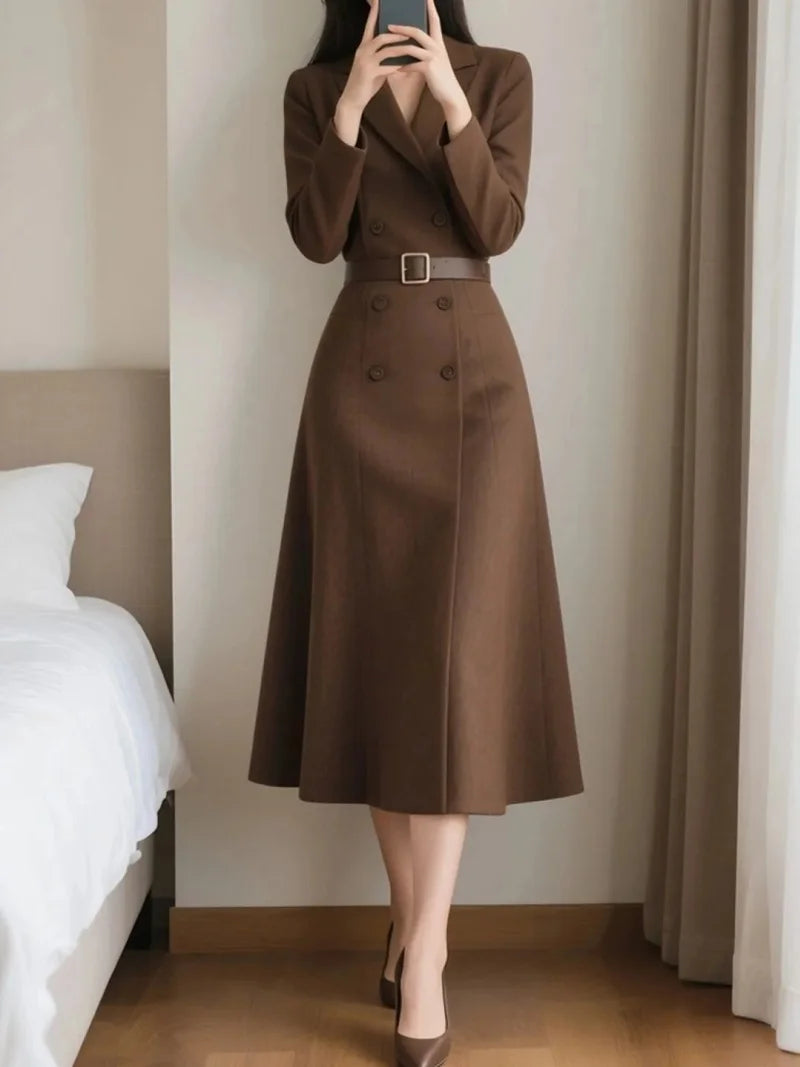 Vestido Profesional de Oficina — Moda Elegante Primavera-Otoño J055