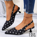 Sandalia Mule de Puntera Fina – Lunares Elegantes Tacón Alto
